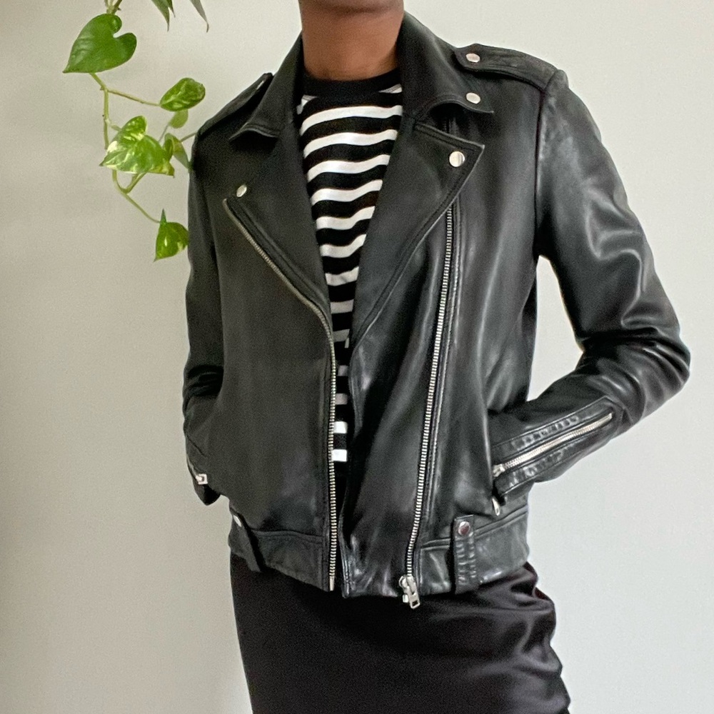 Topshop TALL Leather Biker Jacket